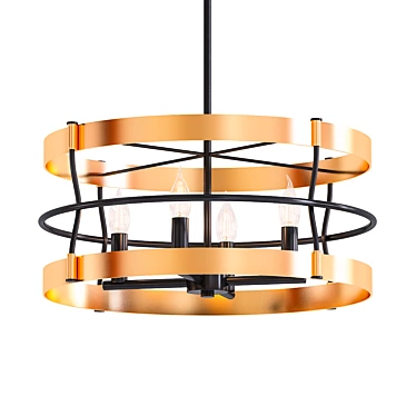 Stunning Stauton Chandelier: 4-Light Beauty 3D model image 1 