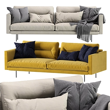 Luxury Leolux Albana Modern Sofa 3D model image 1 