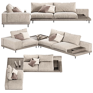 Modular Space Sectional Sofa 3D model image 1 