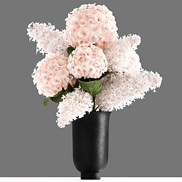 White Blossom Bouquet in Cyclades Vase 3D model image 1 