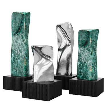 Sculptural Outdoor Decor: Abstract Modern Figures 3D model image 1 