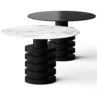 Modern CB2 Column Dining Table 3D model image 1 