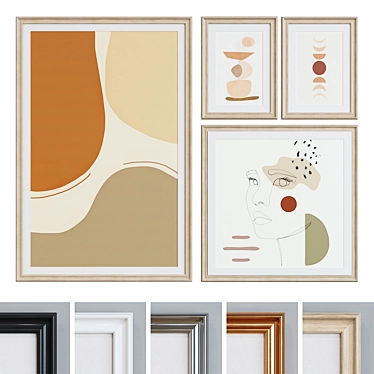 Modern Frame Set with Abstract Images 3D model image 1 