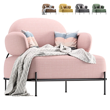 Coco Pink Armchair: Chic and Comfortable 3D model image 1 