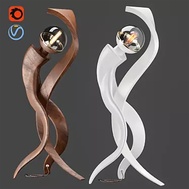 Modern Wood Floor Lamp 175cm | 3ds Max OBJ 2015 3D model image 1 