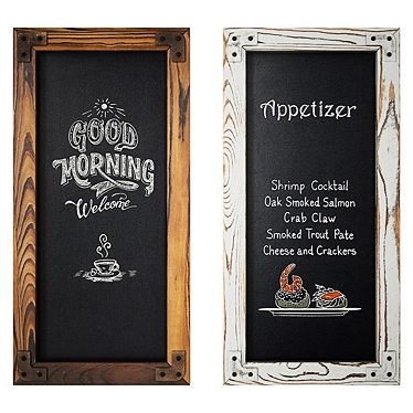  Rustic Wood Frame Chalkboard Set 3D model image 1 