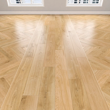 Oak Parquet: Herringbone, Linear, Chevron 3D model image 1 