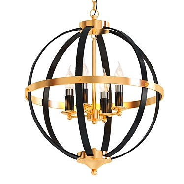 Luxury French Gold Pendant Light 3D model image 1 