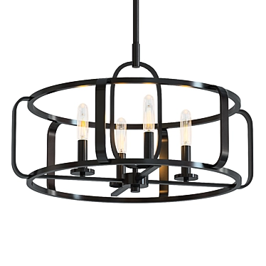 Sleek Santina 4-Light Pendant 3D model image 1 