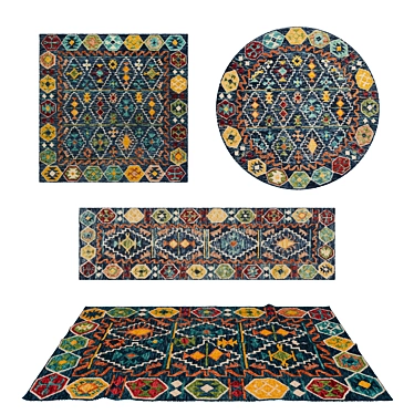 Versatile Set of 8 Rugs 3D model image 1 