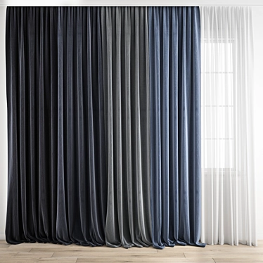 Modern Polygonal Curtain Model 3D model image 1 