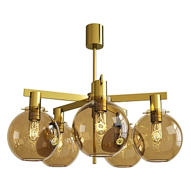 Vintage Hans Jakobsson Ceiling Lamp 3D model image 1 