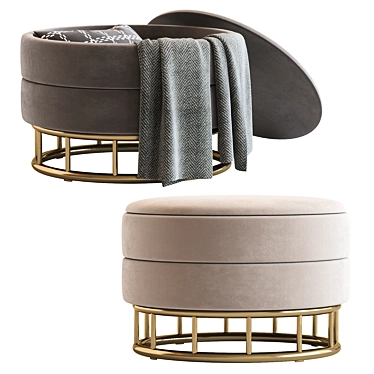 Halmar Minty Ottoman: Stylish and Comfy 3D model image 1 