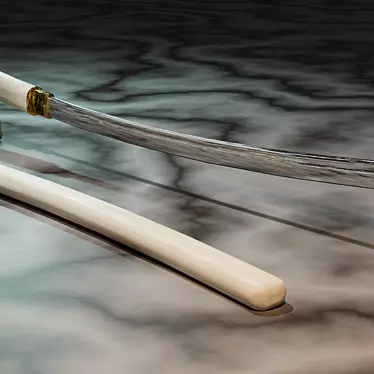 Pure White Samurai Katana - Game Ready 3D model image 1 