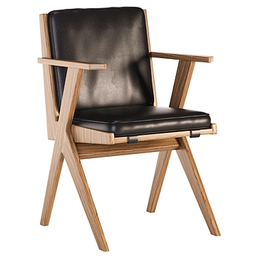 Tribute Wooden Chair: Stylish and Sustainable 3D model image 1 
