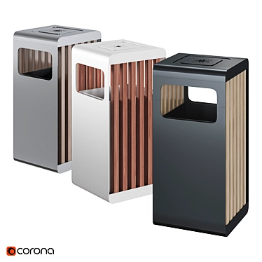 Sleek Cestino Litter Bin | 95cm x 45cm x 46cm 3D model image 1 