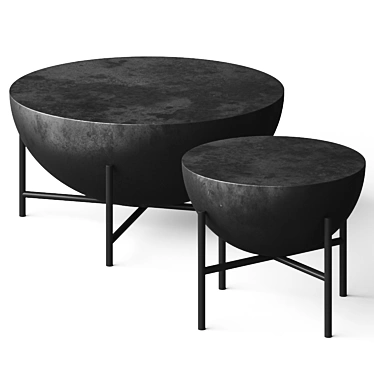 Modern Darbuka Coffee Tables | Set of 2 | Stylish Design 3D model image 1 