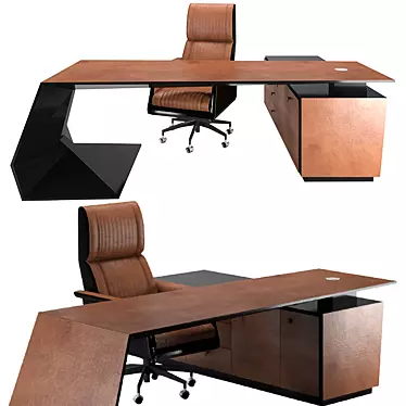 Luxury Carbon Leather Desk 3D model image 1 