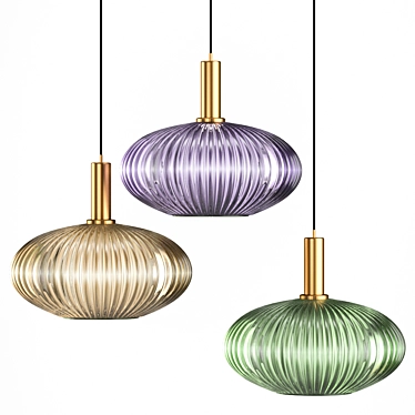 Elegant Brass Ceiling Lamp 3D model image 1 