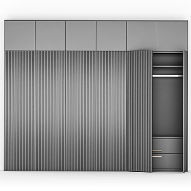 Modern 360cm Wardrobe: Sleek Design! 3D model image 1 