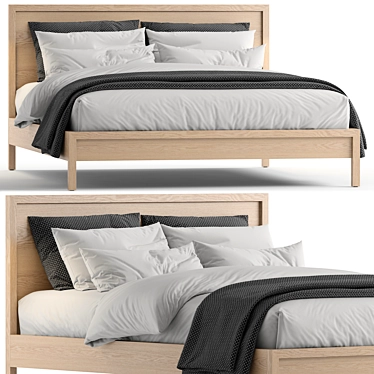 Modern Queen Size Marcel Bed 3D model image 1 