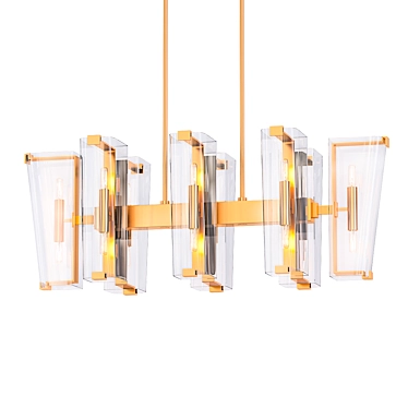 AERIN Designer Linear Chandelier 3D model image 1 