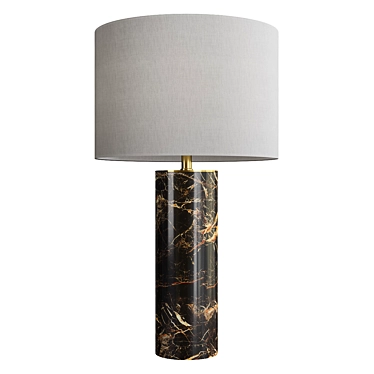 Elegant Gray Marble Table Lamp 3D model image 1 