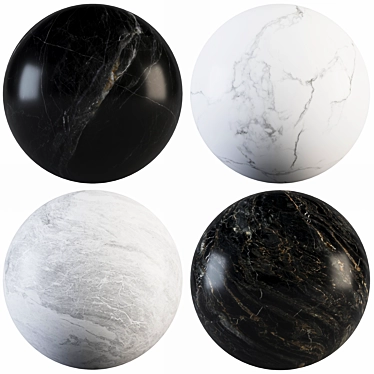 Marble Collection: Gray, White, Black 3D model image 1 