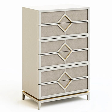 Frato Diamond Tallboy Drawer: Sleek and Spacious Storage. 3D model image 1 