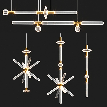 Elegant Cipher: Lasvit Chandelier 3D model image 1 