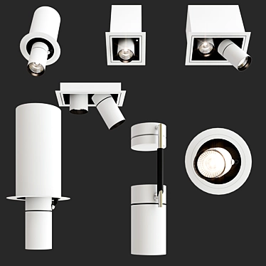 Yori Collection: Adjustable LED Recessed Spotlight 3D model image 1 