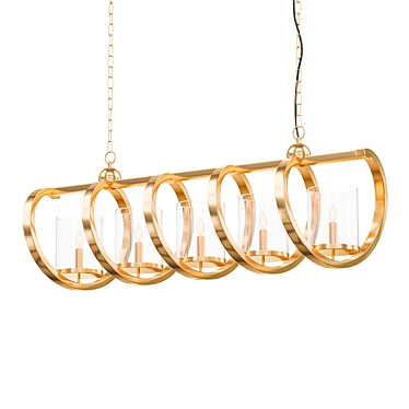 Elegant Maximus 5-Light Linear Pendant 3D model image 1 