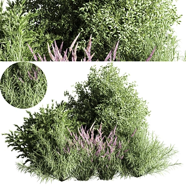 Nature's Blend: Mixed Plant & Bush 3D model image 1 