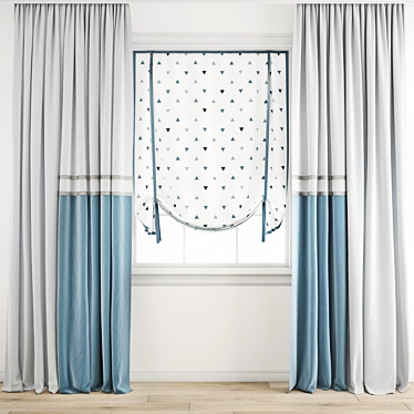 Polygonal Curtain Model 3D model image 1 