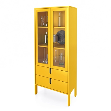 Yellow Glass Cabinet by Tenzo 3D model image 1 