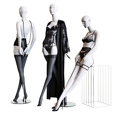 Mannequin Lingerie Set 3D model image 1 