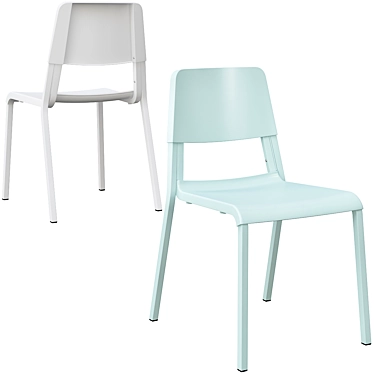 Teodores Chair: Modern Turquoise and White Design 3D model image 1 