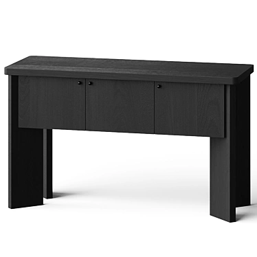 Blackened Wood Sideboard Console: Sleek and Stylish Storage 3D model image 1 