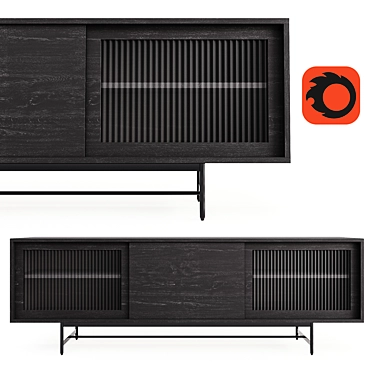 Modern Black Cabinet Sergio - Spacious Storage Solution 3D model image 1 