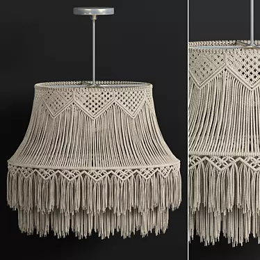 Boho Dream Macrame Chandelier 3D model image 1 