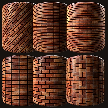 Rustic Red Brick Collection 3D model image 1 