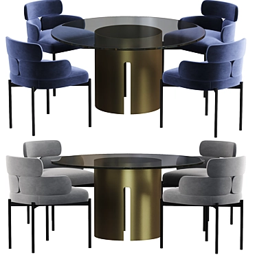 Sylvie Contemporary Dining Table 3D model image 1 