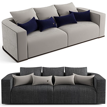 Elegant Fendi Casa Memoire Sofa 3D model image 1 