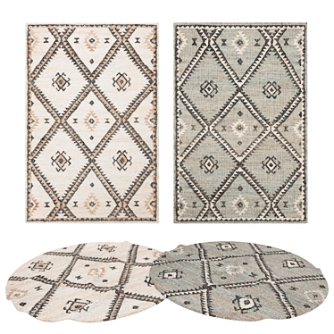 Versatile Rug Set | 8 Designer Carpets 3D model image 1 