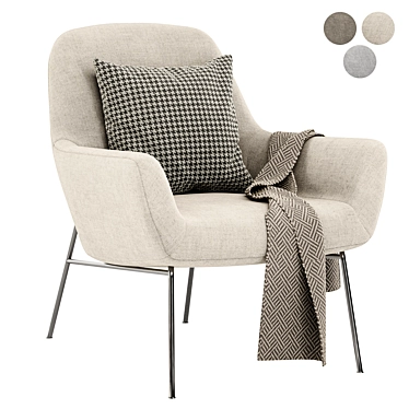 Elegant LOVY Armchair: 3 Color Options 3D model image 1 