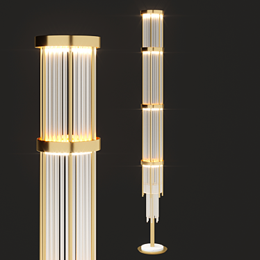 Elegant Pharo Crystal Floor Lamp 3D model image 1 