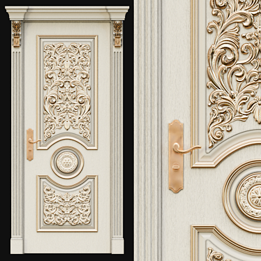 Elegant Decorative Door 3D model image 1 