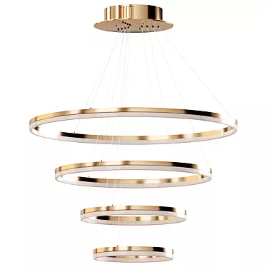 Elegant Hanging Lamps in Gold & Black 3D model image 1 