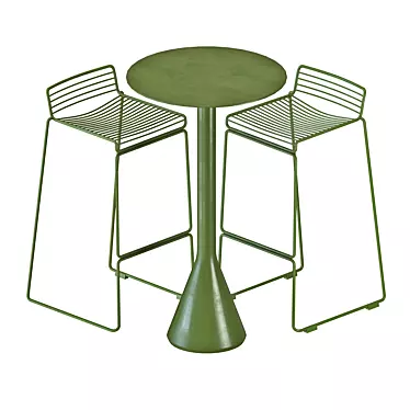 Modern HEE Barstool & Palissade Cone Table 3D model image 1 