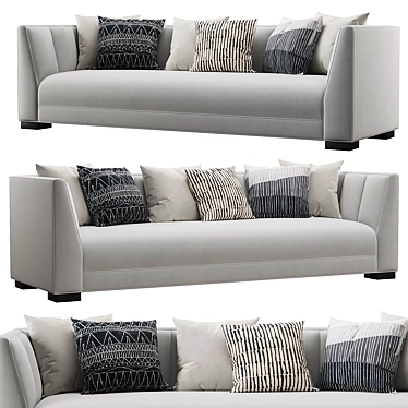 Contemporary Rh Paxton Fabric Sofa 3D model image 1 